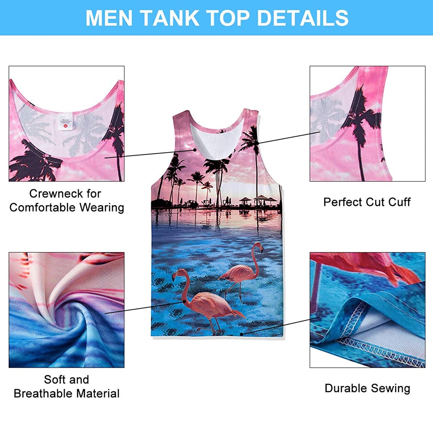 Zonsondergang Flamingo Grappig Tanktopje