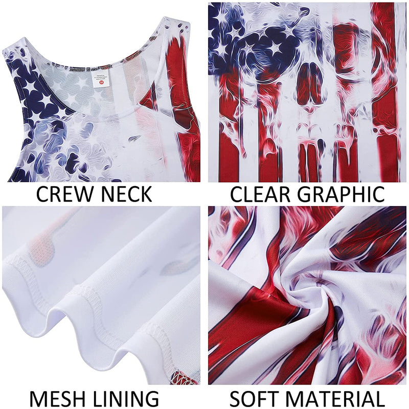 Skull American Flag Funny Tank Top