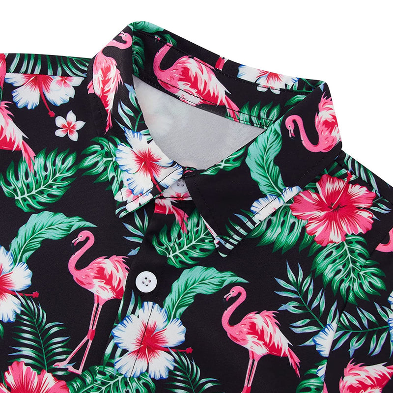 Palm Leaf Flamingos Funny Toddler Hawaiian Shirt