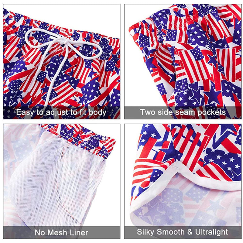 The USA Flag Funny Board Shorts for Women
