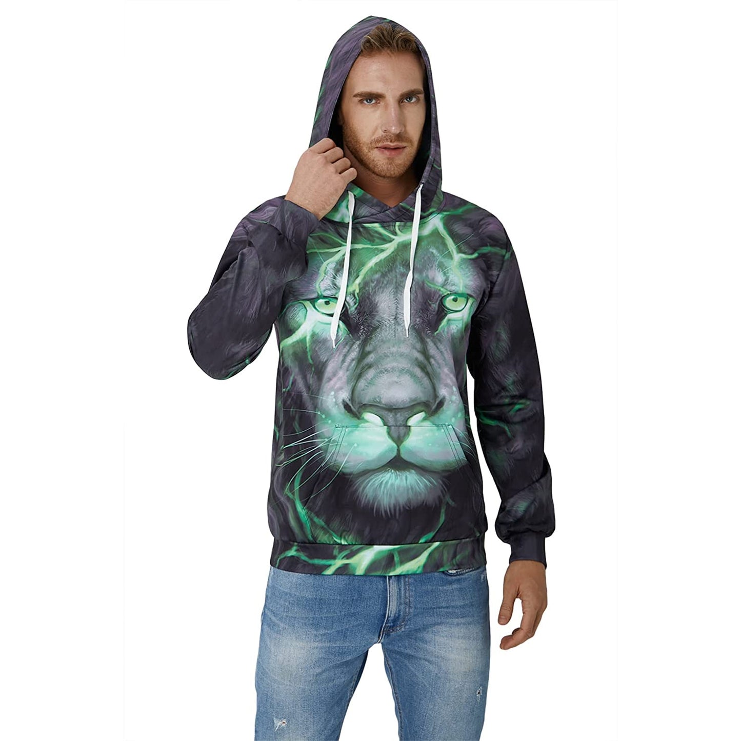 Groene Leeuw Grappige Hoodie
