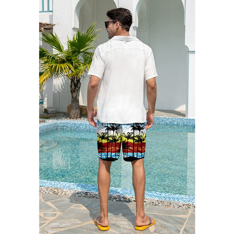 Colorful Palm Tree Funny Swim Trunks