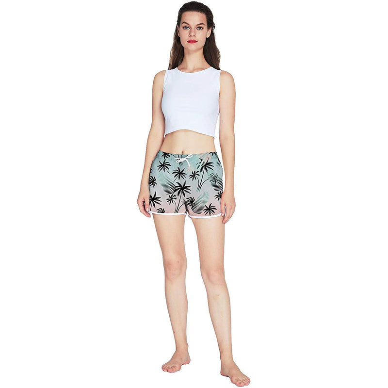 Palm Tree Leaf Funny Board Shorts for Women