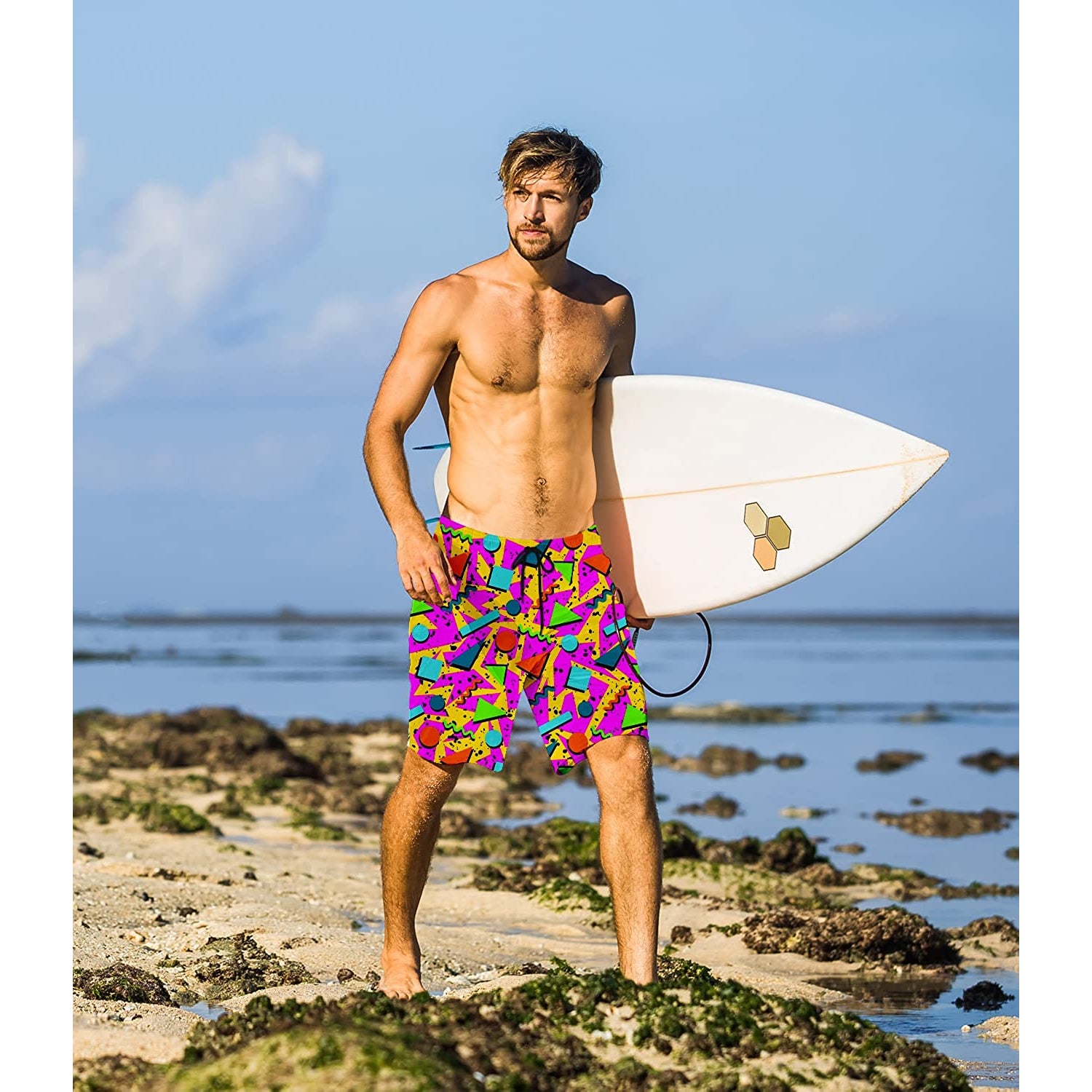 80s Pink Funny Swim Trunks – D&F Clothing®