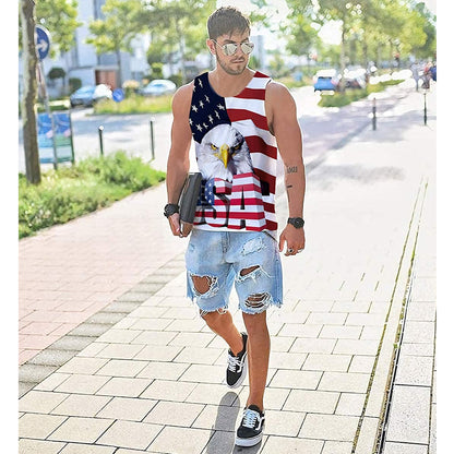 The USA Flag Eagle Funny Tank Top