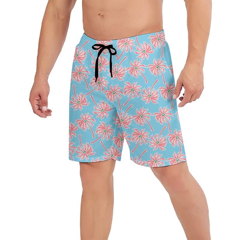 Pink Palm Tree Funny Swim Trunks