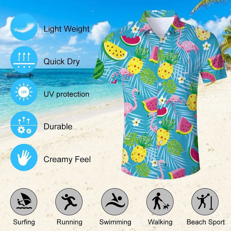 Flamingo Fruits Funny Hawaiian Shirt