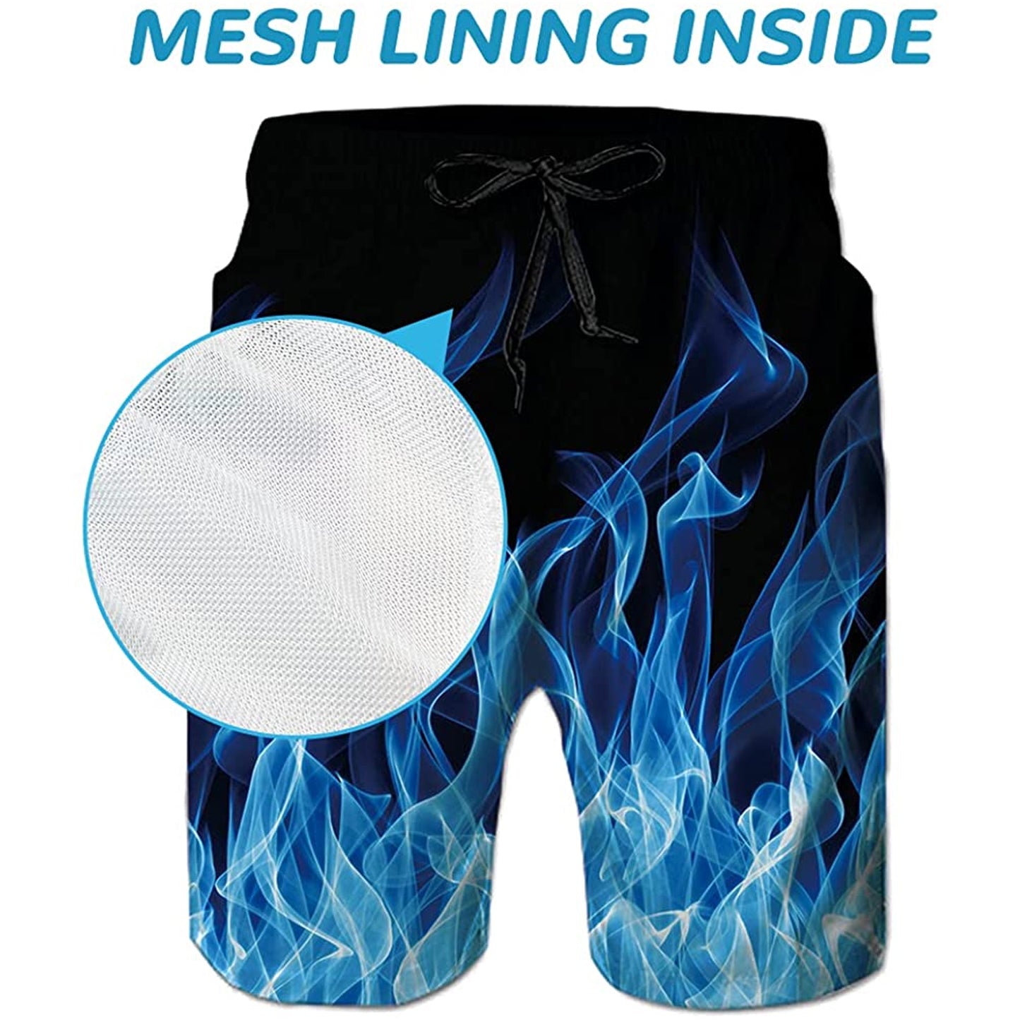 Blue Flame Funny Swim Trunks
