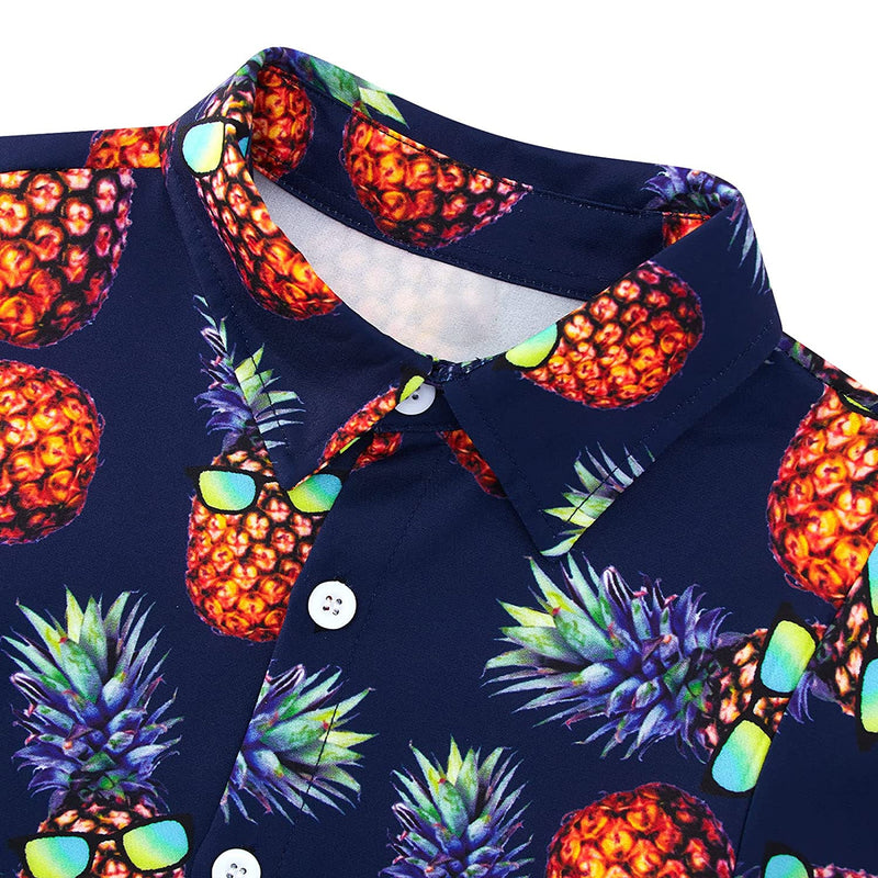 Pineapple Black Funny Toddler Hawaiian Shirt