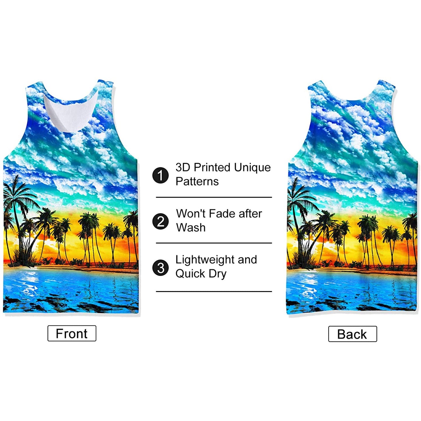 Zonsondergang Palmboom Grappig Tanktopje
