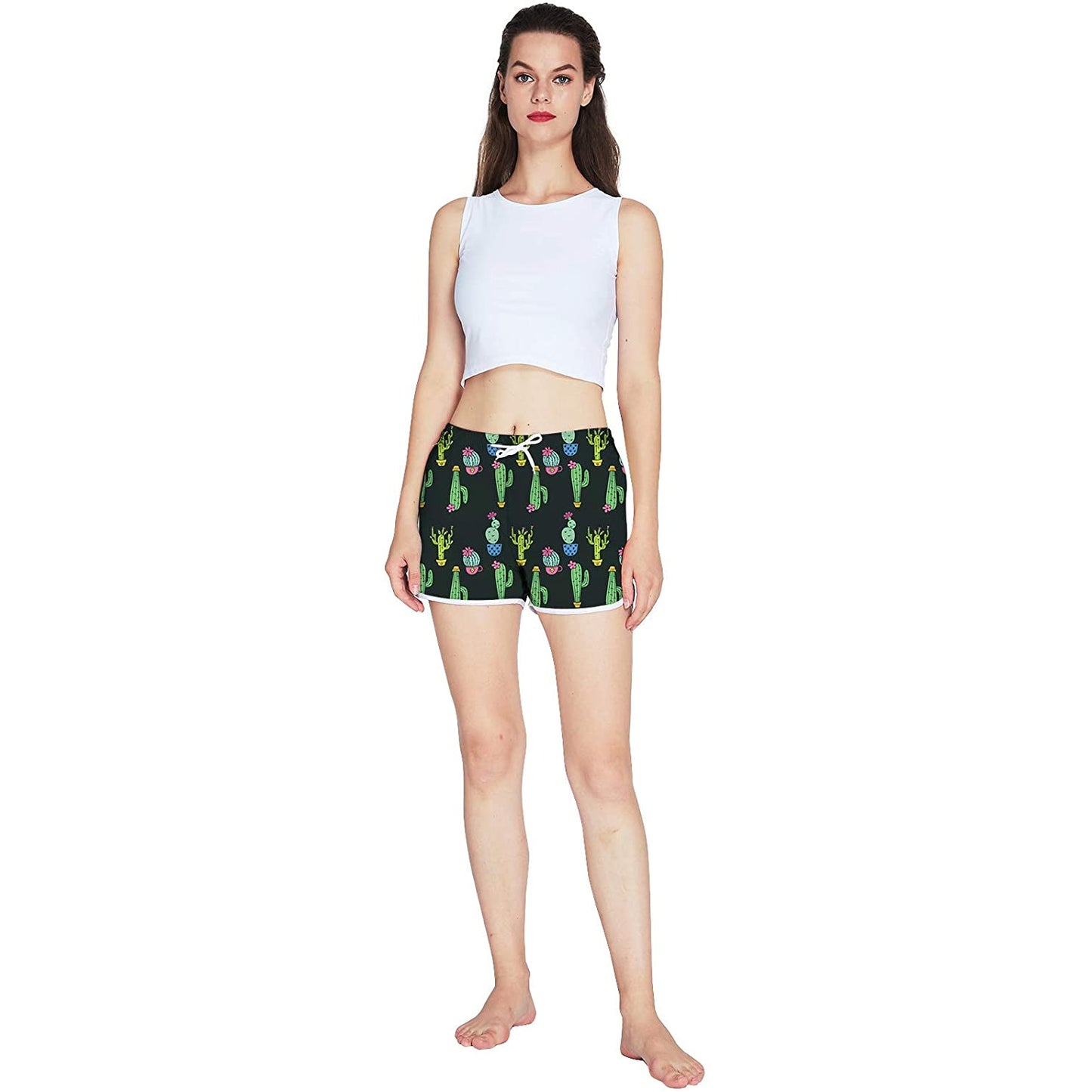 Lustige Boardshorts mit Kaktus-Motiv für Damen