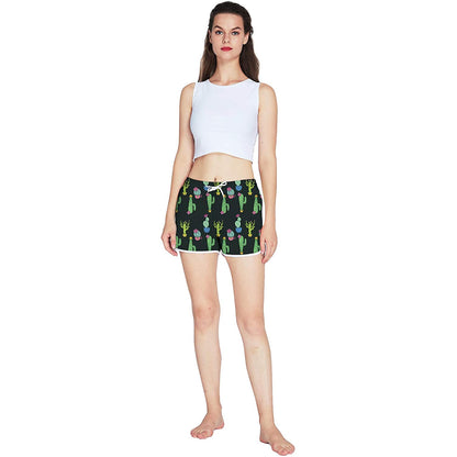 Lustige Boardshorts mit Kaktus-Motiv für Damen