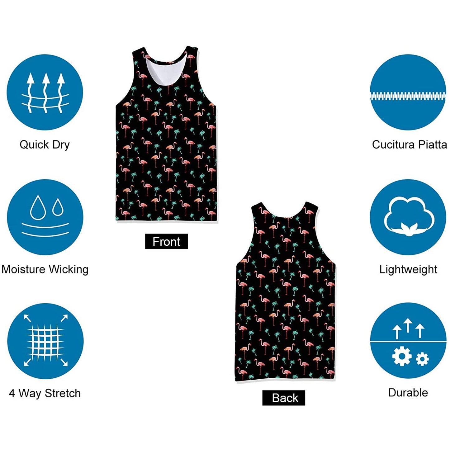 Lustiges Flamingo-Palmen-Tanktop