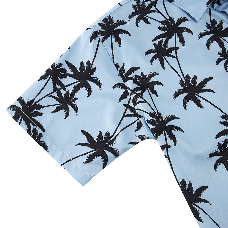 Light Blue Palm Tree Funny Hawaiian Shirt