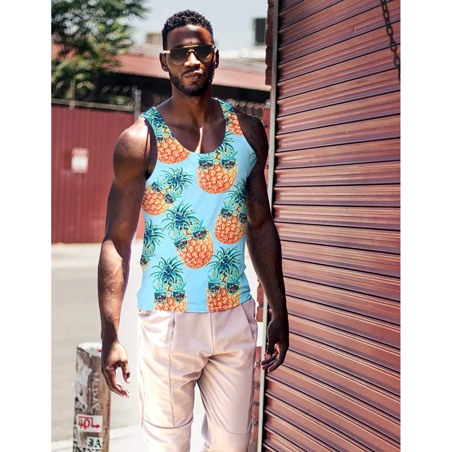 Sonnenbrille Weed Ananas Lustig Tank Top