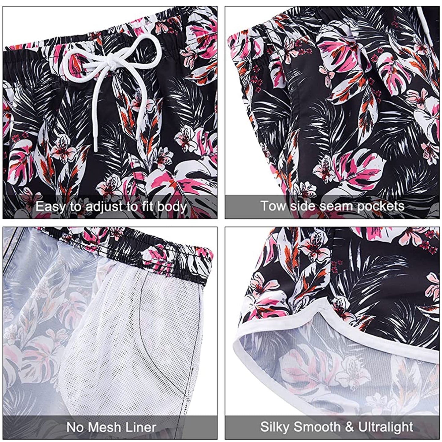 Lustige Boardshorts mit Palmenblättern für Damen