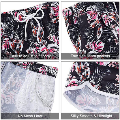 Lustige Boardshorts mit Palmenblättern für Damen