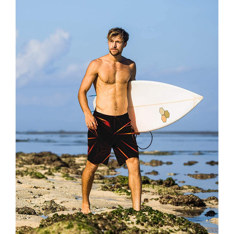 Black Red Diamond Funny Swim Trunks