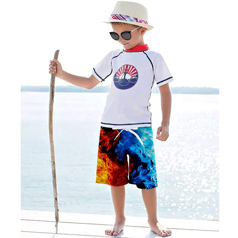 Fire & Ice Flame Funny Boy Swim Trunk