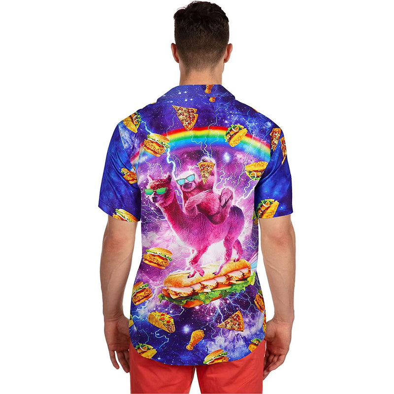 Taco Sloth Riding Llama Funny Hawaiian Shirt