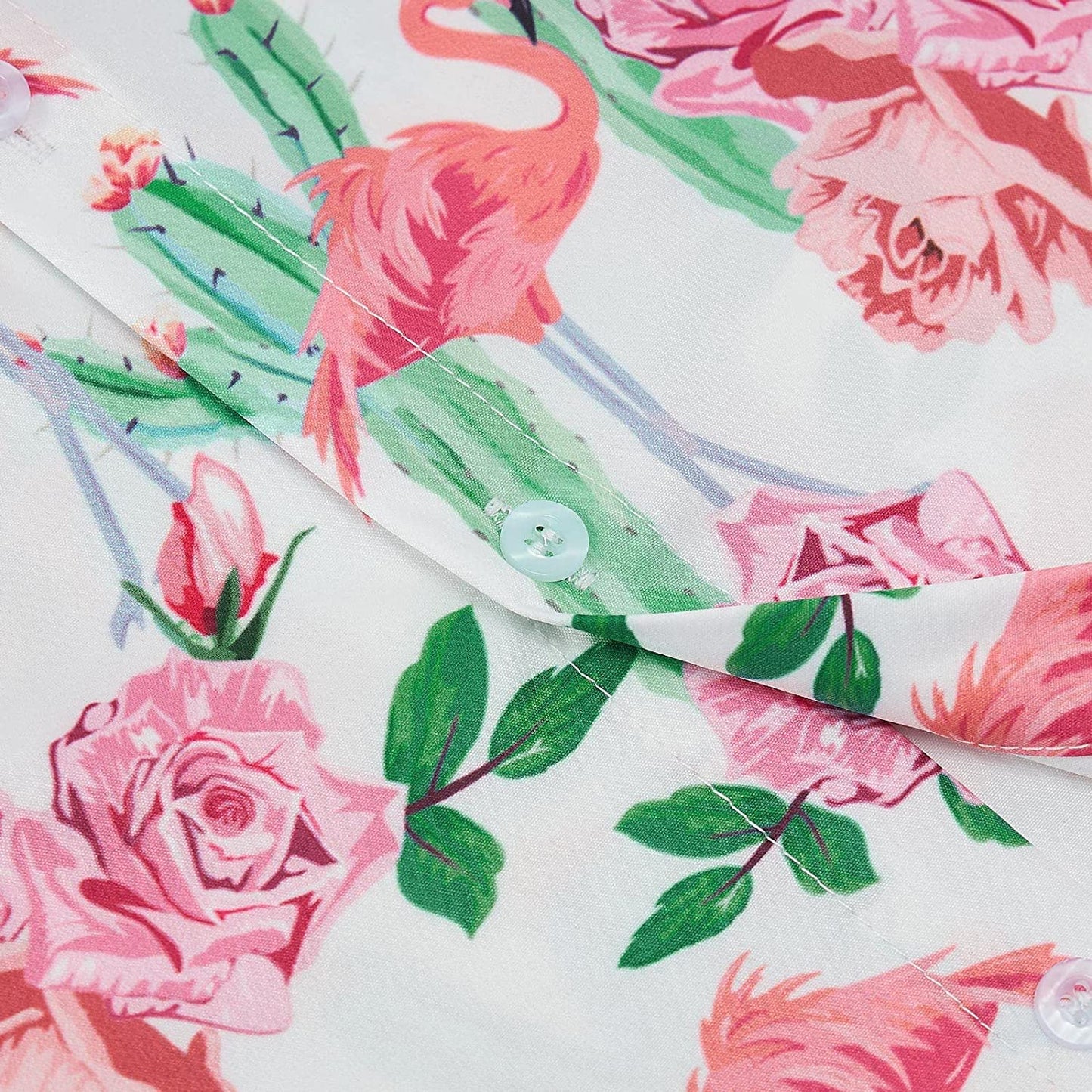 Kaktus Rose Flamingo Lustiges Hawaiihemd