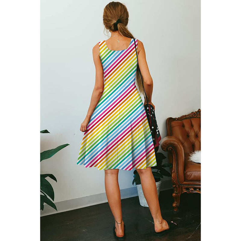 Rainbow Stripes Funny Dress for Women