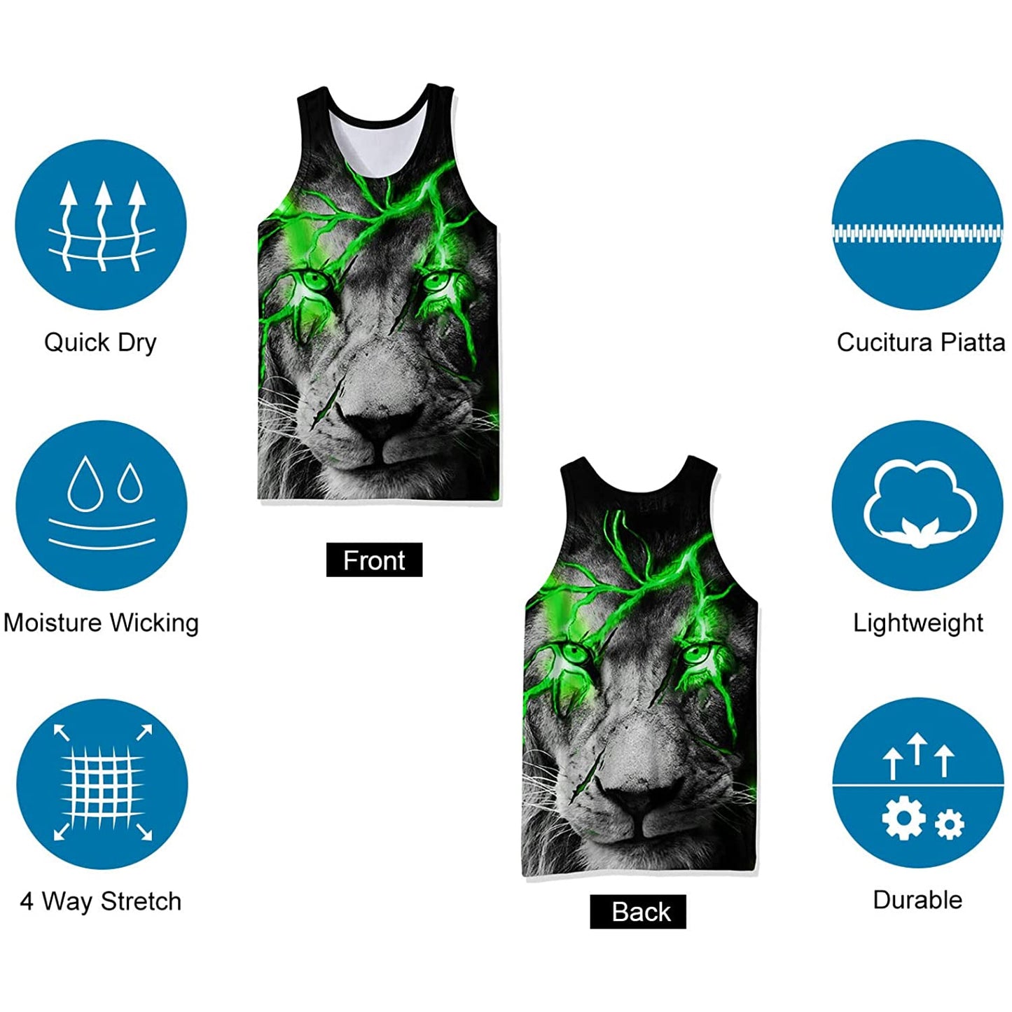 Green Lion Funny Tank Top