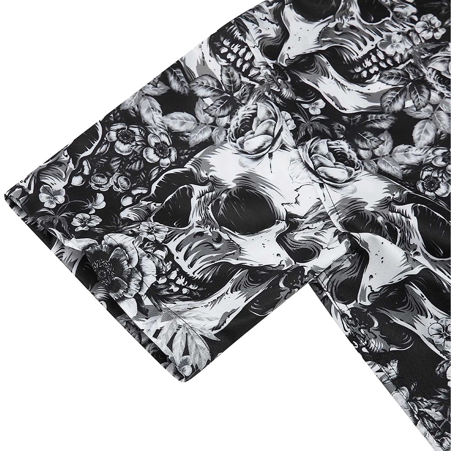 Gray Flowers Skull Funny Hawaiian Shirt
