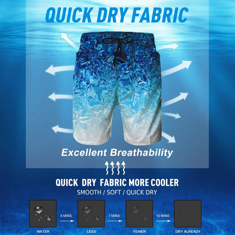 Blue Snowflake Funny Swim Trunks