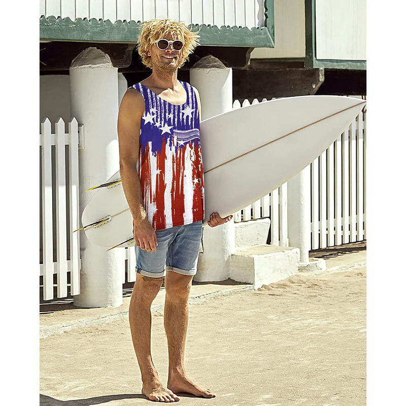 Melting American Flag Funny Tank Top