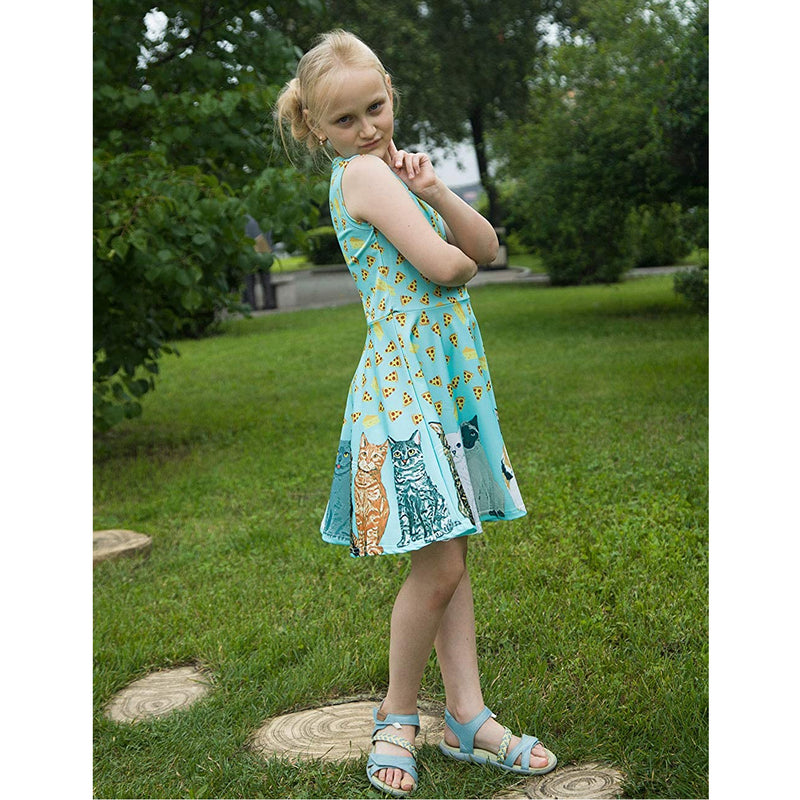 Cat Pizza Cheese Funny Girl Dress