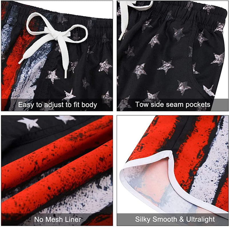 Paint American Flag Funny Board Shorts for Women