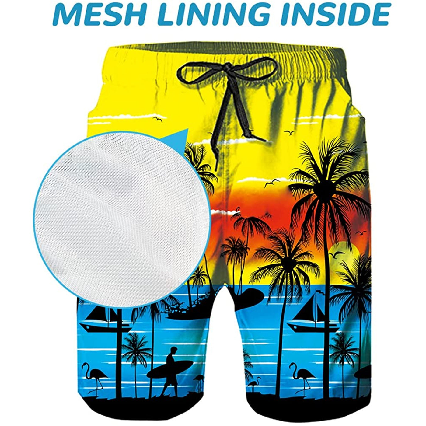 designed swim trunks