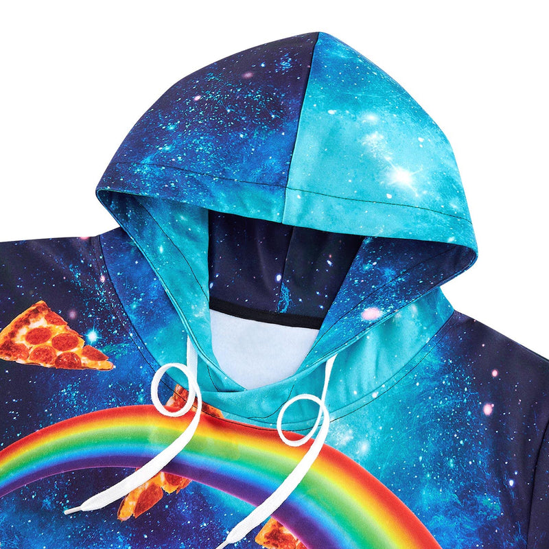 Rainbow Space Pizza Cat Funny Hoodie