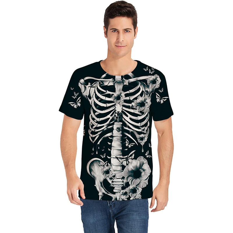 Skeleton Flowers Halloween T Shirt