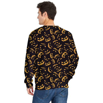 Schwarzer Halloween Kürbis Hässlicher Weihnachtspullover