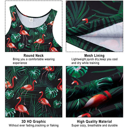 Groene blad flamingo's grappige tanktop