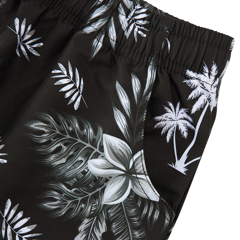 Flower Black Funny Board Shorts for Women