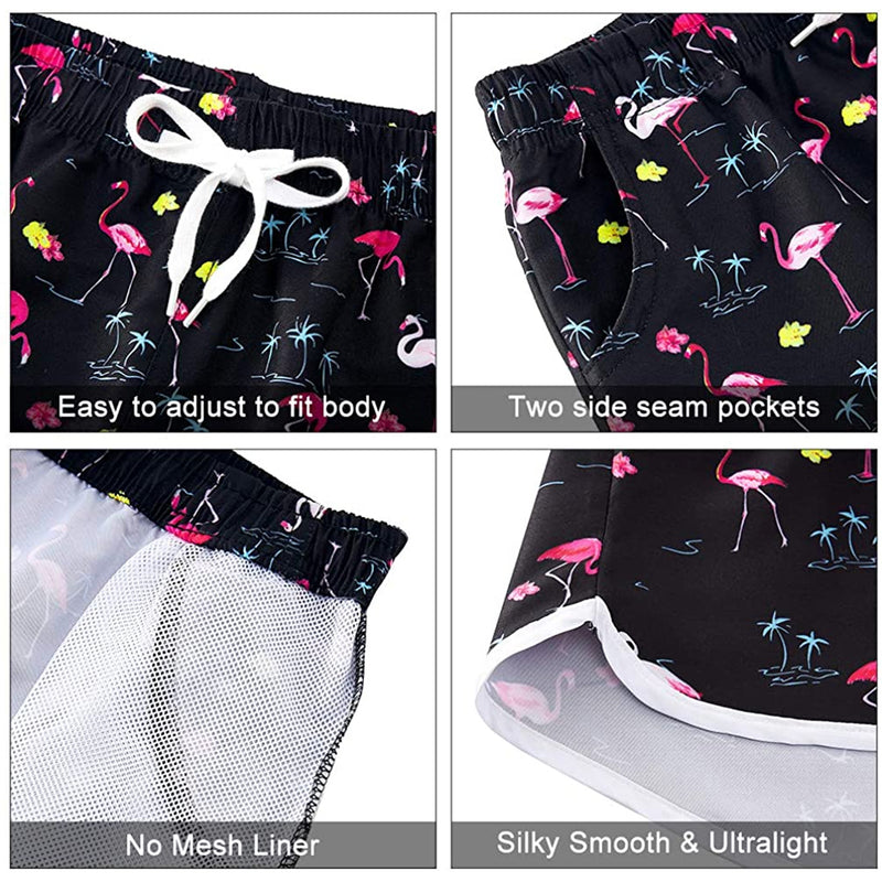 Flamingos Funny Board Shorts for Women