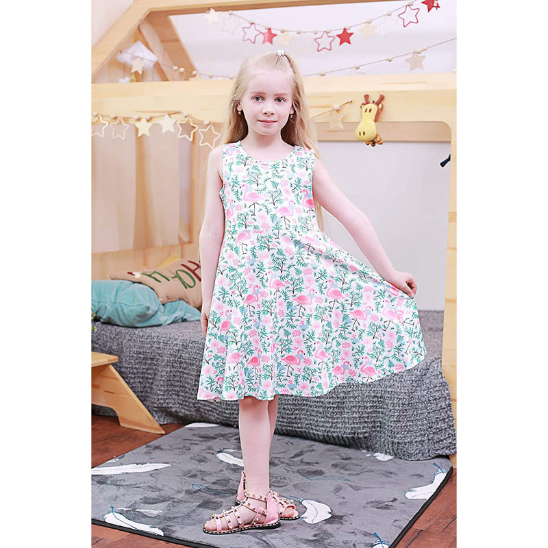 Palm Leaf Flamingo Funny Girl Dress