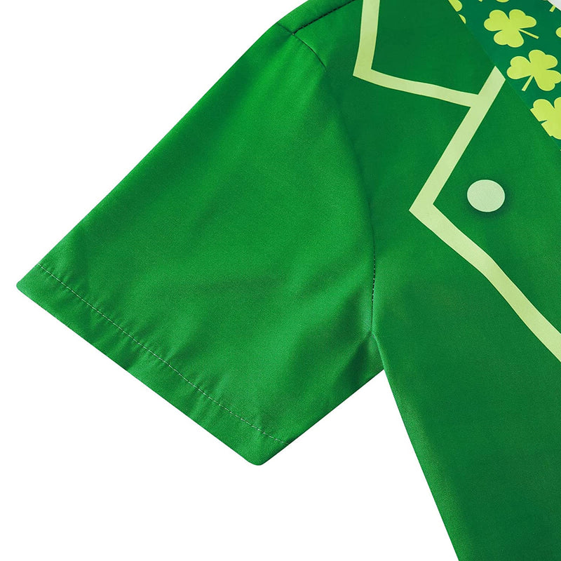 St. Patrick's Day Tuxedo Shamrock Belt Male Romper