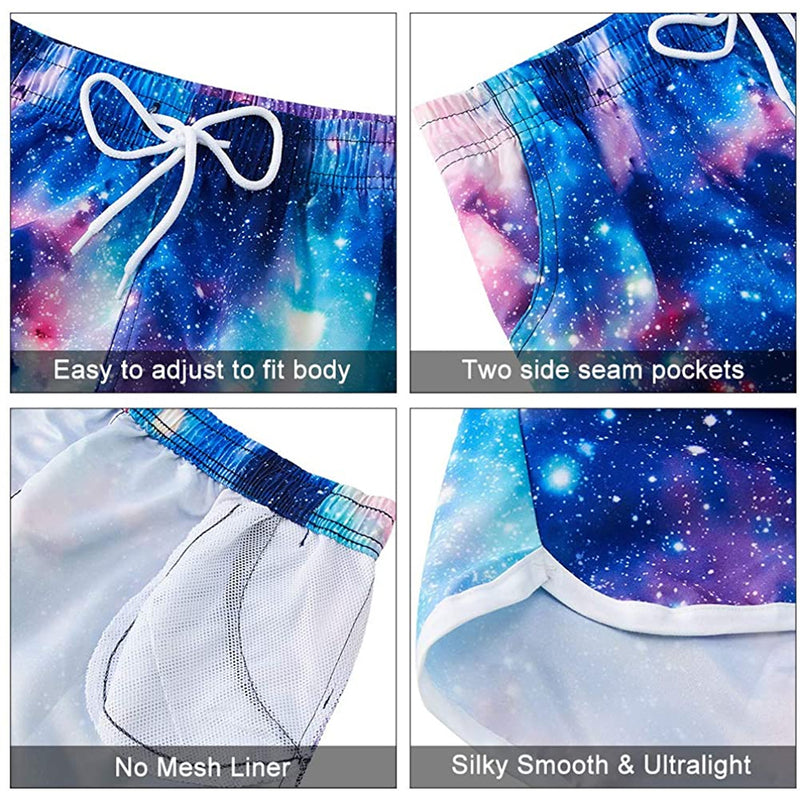 Galaxy Funny Board Shorts for Women