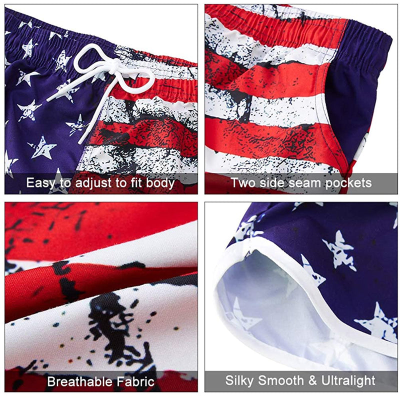 American Flag Funny Board Shorts for Women