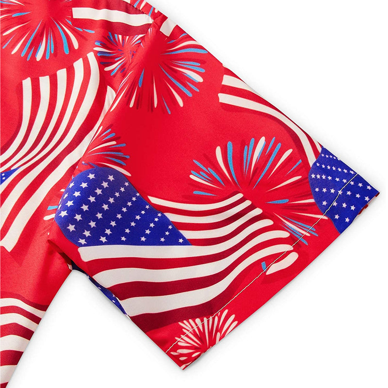 Red American Flag Funny Hawaiian Shirt