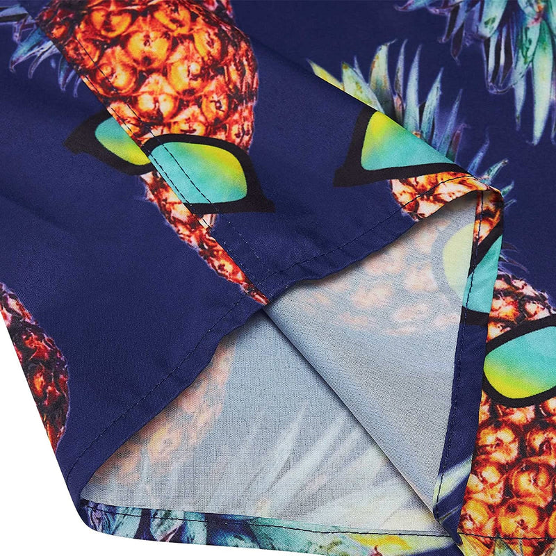 Sunglasses Pineapple Navy Funny Hawaiian Shirt