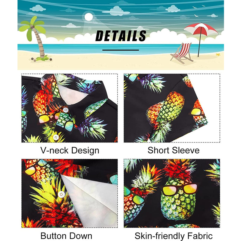 Colorful Sunglasses Pineapple Black Funny Toddler Hawaiian Shirt