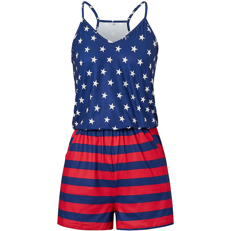 American Flag Funny Romper for Women