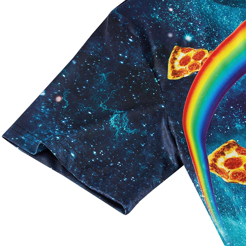 Galaxy Rainbow Pizza Cat Funny T Shirt