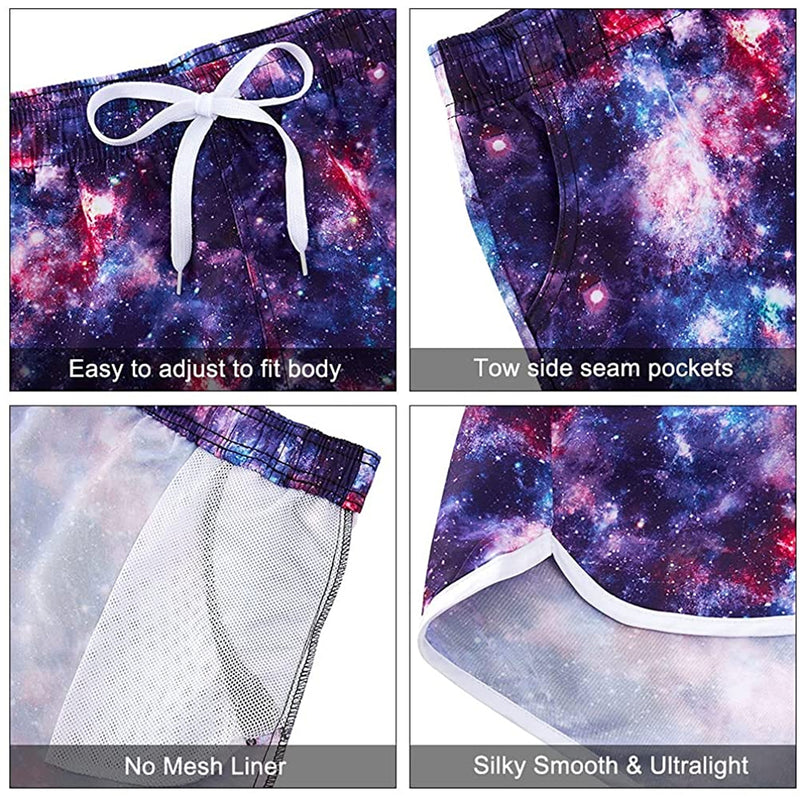 Galaxy Funny Board Shorts for Women