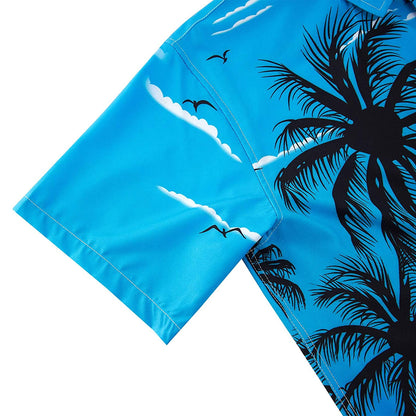 Lustiges Hawaiihemd mit blauer Palme